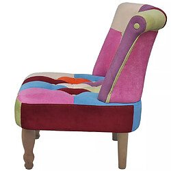 Acheter Helloshop26 Fauteuil chaise siège lounge design club sofa salon en style français avec de patchwork tissu 1102035/3