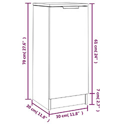 vidaXL Buffets 2 pcs noir 30x30x70 cm bois d'ingénierie pas cher