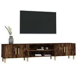 Avis vidaXL Meuble TV chêne fumé 180x31,5x40 cm bois d'ingénierie