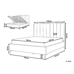 Avis Beliani Lit double 180 x 200 cm avec rangement en bouclé blanc cassé SEZANNE