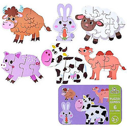 Acheter Universal 4 Pièces Enfants Montessori Jeux Puzzle Bois Jouets Cartoon Animaux Paires de dinosaures Puzzle bois assorti