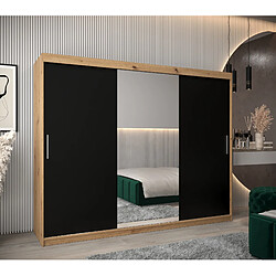 Abiks Meble Armoire Tokyo 1 à portes coulissantes 200/250/62 3 portes (artisan/noir)