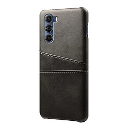 Coque en TPU + PU anti-rayures avec porte-cartes noir pour votre Motorola Edge S30