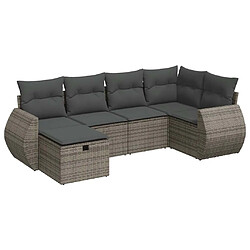 vidaXL Salon de jardin 6 pcs avec coussins gris résine tressée