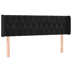 vidaXL Tête de lit avec oreilles Noir 147x16x78/88 cm Velours