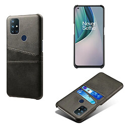 Coque en TPU + PU avec double porte-cartes noir pour votre OnePlus Nord N10 5G