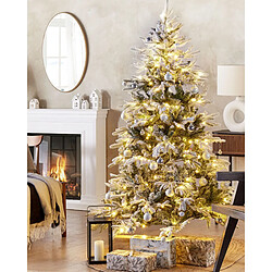 Beliani Sapin de Noël pré-allumé MIETTE 180 cm Blanc