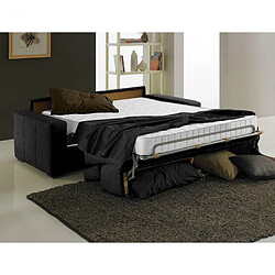 Acheter Inside 75 Canapé EXPRESS MELBOURNE couchage 120 cm matelas 18 cm cuir noir