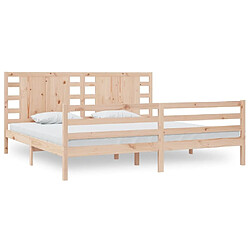 Maison Chic Lit adulte - Lit simple Cadre de lit,Structure du lit Contemporain Bois de pin massif 200x200 cm -MN14996