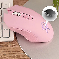 Acheter Universal Souris de jeu optique LED silencieuse rose 1600dpi 2,4g souris sans fil USB pour ordinateur portable PC 667c