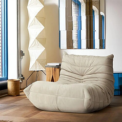 SoftEva Sans assemblage moderne ergonomique Bean Bag chaise velours côtelé plancher lounge chair Beige