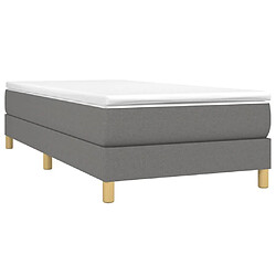 Avis Maison Chic Lit Adulte - Lit simple Lit à sommier tapissier avec matelas moelleux - Meuble de Chambre - Gris foncé 100x200cm Tissu -MN60545