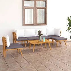 Maison Chic Salon de jardin 7 pcs + coussins - Mobilier/Meubles de jardin - Table et chaises d'extérieur Bois d'acacia solide -MN76864