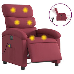 vidaXL Fauteuil de massage inclinable électrique Rouge bordeaux Tissu