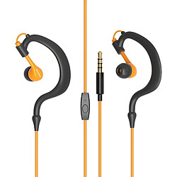 Wewoo Casque de sport R02 à la mode imperméable haut-parleur IPX5 10mm ergonomique écouteur à oreille filaire Orange