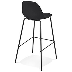 Avis Alterego Tabouret de bar 'BULMA' en tissu noir et pied en métal noir