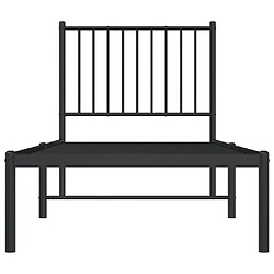 Acheter vidaXL Cadre de lit métal sans matelas avec tête de lit noir 80x200 cm