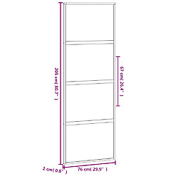 vidaXL Porte coulissante noir 76x205 cm verre trempé aluminium pas cher