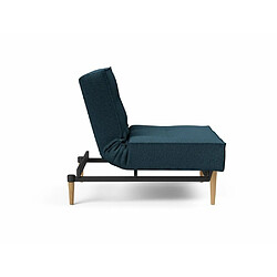 Inside 75 INNOVATION LIVING Fauteuil SPLITBACK STYLETTO convertible lit 90*115 cm pieds chêne naturel tissu Argus Navy Blue pas cher