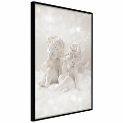 Paris Prix Affiche Murale Encadrée Cute Angels 20 x 30 cm Noir