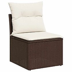 Avis vidaXL Salon de jardin avec coussins 6 pcs marron résine tressée