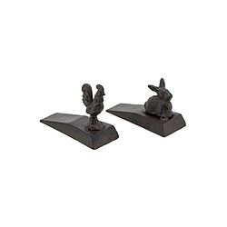 Aubry Gaspard Cale-portes en fonte coq et lapin (Lot de 2) Lot de 2.