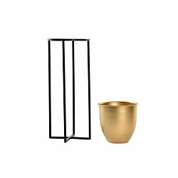 Set de pots DKD Home Decor Noir Doré Métal Moderne 20 x 20 x 50,5 cm (2 Unités)