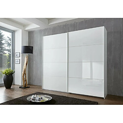 Avis Inside 75 Armoire ESTA blanc et verre blanc 2 portes coulissantes 225x210cm