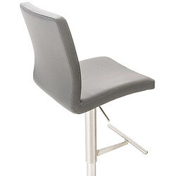 Acheter Decoshop26 Tabouret de bar x1 réglable en hauteur et pivotant à 360° plateforme ronde en métal noir assise en PVC gris 10_0004564