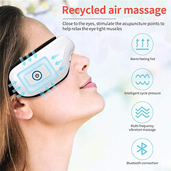 Avis Universal Masseur oculaire électrique Vibrateur à pression d'air Masseur Bluetooth Appareil d'entretien Soulagement des rides Thermocompression Therapie Lunettes | Masseur oculaire (blanc)