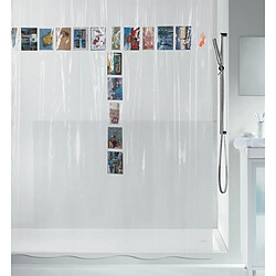 Spirella Rideau de douche PEVA POSTCARD 180x200cm Transparent