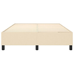 Sommier à lattes,Cadre à lattes de lit pour Adulte Crème 140x190 cm Tissu -MN95869 pas cher