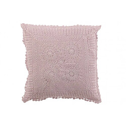 Dansmamaison Coussin Carre Dentelles Coton Violet