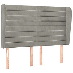 Maison Chic Tête de lit scandinave avec oreilles,meuble de chambre Gris clair 147x23x118/128 cm Velours -MN74349