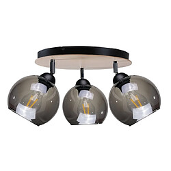 Lumière Grappes de spots de plafond en bois noir, 30cm, 3x E27