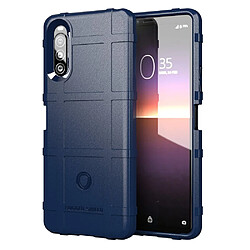 Coque en TPU peau carrée robuste et résistante aux chocs bleu pour votre Sony Xperia 10 II