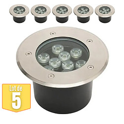 HOROZ ELECTRIC Lot de 5 Spots LED encastrables étanches 9W 900lm 4000K IP67