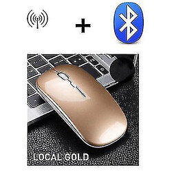 Universal 2,4 g à grande vitesse ultra-mince silencieuse sans fil Bluetooth 5.0 Charge à double mode souris silencieuse sourisï¼ˆgoldenï¼ ‰