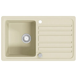 vidaXL Évier de cuisine Granit Seul lavabo Beige