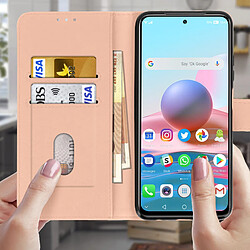 Avis Avizar Étui pour Xiaomi Redmi Note 10 Pro Clapet Portefeuille Support Vidéo Rose Gold