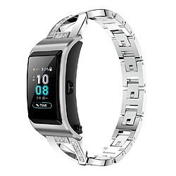 Bracelet en métal 18mm, strass décor, argent pour votre Garmin Venu 2S/Vivoactive 4S