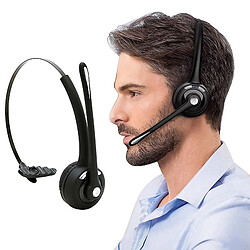 Universal Casque bluetooth sur casque casque sans fil, casque mono-oreille pour téléphone portable PC avec microphone d'annulation de bruit