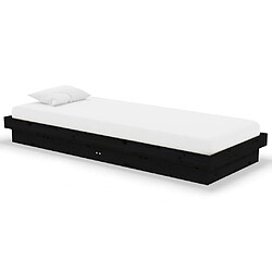 vidaXL Cadre de lit sans matelas noir bois massif