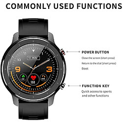 Chrono Montre Connectée pour Femme Homme Sport Avec IP68 Etanche Fréquence Cardiaque Suivi du Sommeil Notification pour Android iOS-Noir