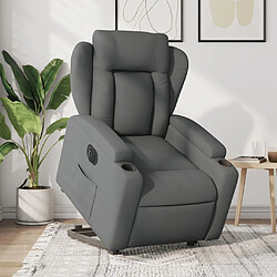 vidaXL Fauteuil inclinable électrique gris foncé tissu