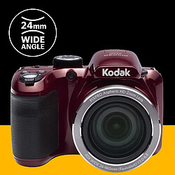 KODAK Pixpro AZ401 - Appareil Photo Bridge Numérique 16 Mpixels, Enregistrement vidéo, Grand angle 24 mm, Ecran LCD 7,6 cm - Rouge - Rouge pas cher