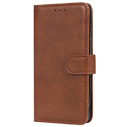 Wewoo Housse Coque Pour Huawei Honor 8s / Y5 2019 Étui de protection à rabat horizontal de couleur unie avec support et fentes cartes et portefeuille et cadre photo et lanière marron