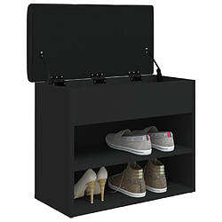 Decoshop26 Banc de rangement à chaussures 62 x 32 x 50 cm bois d'ingénierie noir DEC024918