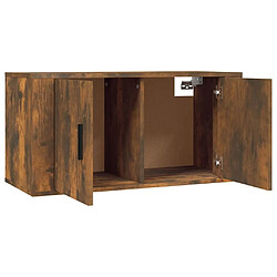 Maison Chic Ensemble de meubles TV 3 pcs pour salon - Chêne fumé Bois d'ingénierie -MN23289 pas cher