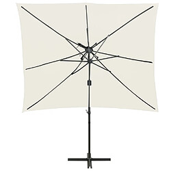 Maison Chic Parasol Jardin | Parasol déporté à double toit Sable 250x250 cm - GKD56543